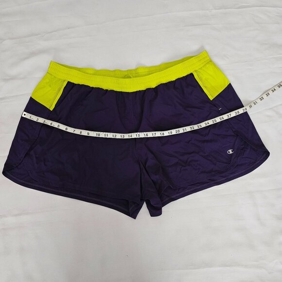 Champion Women's Purple/Yellow VAPOR Performance Athletic Running Shorts Size 4X - Picture 10 of 11